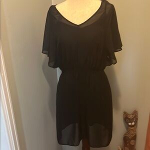 Elegant Black Chiffon Dress